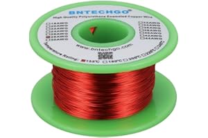 BNTECHGO 28 AWG Magnet Wire - Enameled Copper Wire - Enameled Magnet Winding Wire - 4 oz - 0.0126" Diameter 1 Spool Coil Red Temperature Rating 155℃ Widely Used for Transformers Inductors