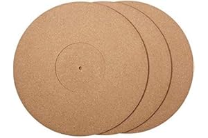 Nvanvmm 3 Pieces Cork Turntable Mats Kit with High Fidelity for Vinyl LP Record Players Audiophile Reduce Noise