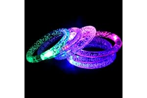 Blumacht Pulseras Luminosas, 24 Unidades Pulseras Fluorescentes LED Light Up Bracelets
