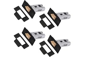 XFORT Tubular Latch, Matt Black, Tubular Door Latch for Internal Wooden Doors, (4 Pack, 65mm)