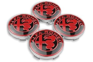DBFDAQ 4 Tappi Coprimozzi Centrale, per Alfa Romeo 159 156 Giulietta Mito Giulia Spider Brera 56+60mm Auto Emblemi Borchie Cerchi Decorazione Accessori