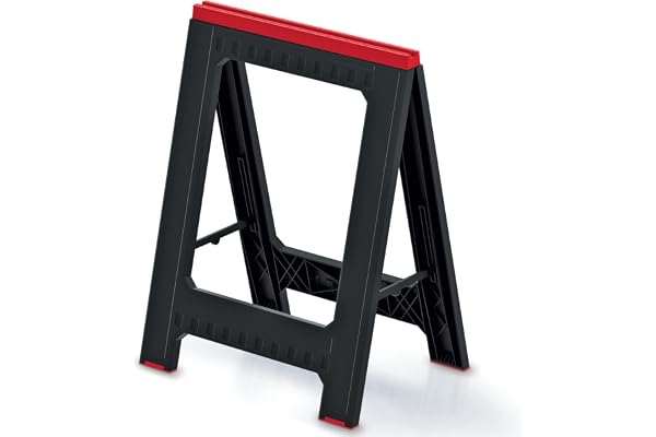 Tréteau de travail pliant (1 pièce, pliable, support fixe, pieds antidérapants, capacité de charge de 350 kg) TITAN STAND noir 580x50x793