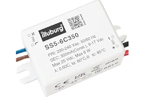 EAGLERISE Trasformatore LED 350mA 6W Impermeabile IP65 Corrente Costante per Lampada LED Alimentatore Driver