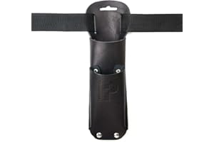 FERRARI PELLE Porta Forbice e Seghetto, Fondina doppia in Vero Cuoio, Colore Nero, Rivetti Cromati, Fatto a mano in Italia, Cintura non Inclusa