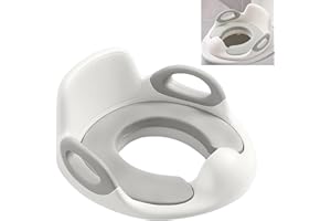 JNGLGO Kinder Toilettensitz Baby Sitz Toilettentrainer WC Aufsatz Potty Training Sitze für Junge und Mädchen Anti-Rutsch Polster Kloaufsatz mit Spritzschutz und Griff - Weiß