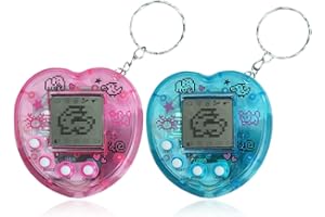Tomedeks Elektronische Haustier Spielmaschine,2 Stück Tragbar Handheld Virtuelle Haustiere Spielzeug mit Schlüsselbund,Handheld Spielkonsole,Tier Spielekonsole für Erwachsene und Kinder(B)
