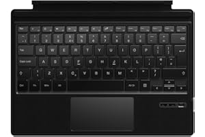 Qulose Microsoft Surface Pro Keyboard for Pro 7 Plus/Pro 7 /Pro 6 /Pro 5 /Pro 4 /Pro 3, Wireless Bluetooth Keyboard, Type Cover with Rechargeable Battery, Multi-Gesture Touchpad, UK Layout