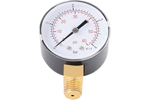 Hilitand Pressure Gauge 0-4bar / 0-60psi NPT, 1/4" NPT Bottom Mount