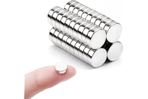 DERYUN 40Pcs 8×2.7MM Small Magnets,Round Refrigerator Magnets, Small Cylinder Fridge Magnets, Office Magnets, Whiteboard Magnets, Durable Little Miniature Tiny Mini Magnets for Crafts