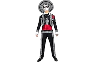 Funidelia | Kostium Dia de los Muertos Męskie Meksykańska czaszka Halloween Día de los muertos Horror - Strój dla dorosłych i zabawne akcesoria na imprezy karnawał i Halloween - Czarny