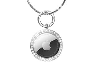 ONEONTA Air Tag Necklace,Titanium Steel Rhinestone, Air tag Necklace for Adults Kids Boys Women,75cm Adjustable Alloy Necklace with Air Tag Holder Compatible Apple Air Tag
