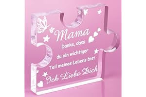 RISFIHEI Muttertagsgeschenk,Mama Geschenke für Mama, Mama Geburtstagsgeschenk-Gravierte Acryl Block Puzzle-Mama Geschenk,Geschenk für Geburtstag/Muttertag/Christmas