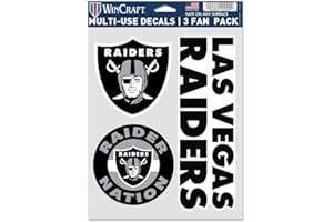 WinCraft NFL Oakland Raiders Decal Multi Use Fan 3 Pack, colori della squadra, taglia unica