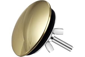 DAKEXIONG Cubierta de acero inoxidable para agujero de fregadero de cocina, cubierta de agujero de llave de 5 cm, cubierta de tapón de metal, color dorado claro