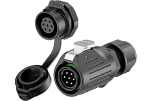 E-WeiChat EW-LP16 Industrial Waterproof Connector IP68 Quickly Plugging Aviation Connector PBT Plastic Shell Circular Connector Fast Release Electrical Connector M16 2-9 Pin Thread Socket (7 Pin)