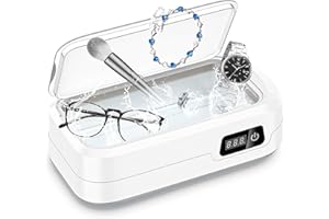 FOTUYOGO Ultrasonic Cleaner, 48000Hz Jewellery Cleaner Cleaner 640ML Clean Pod with LED Digital Display One-Touch Operation and 4 Time Modes, for Jewelry Necklace Ring Glasses Watch Coins Denture