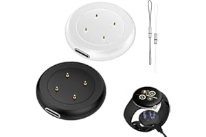 Ermorgen 2 Stück USB C Adapter Kompatibel mit Google Pixel Watch 3 Kabel/Pixel 2/Fit-bit Versa 4/Versa 3/Sense2/Sense/Ace LTE Kabel, Verstärktes magnetizes und verschleißfestes Ladegerät-Schwarz/Weiß