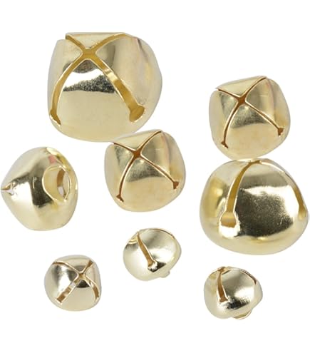 100 Campanelle Jingle Bells Natalizie 18mm Oro - Per Decorazioni E DIY Gioielli