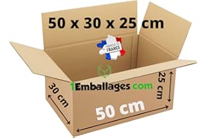 PARIS STOCK Lot de Cartons pour Déménagements 50X33X25 cm solide (10)