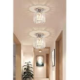 Lambadar Kristal Taşlı Model Modern Tekli Plafonyer Model Krom Avize Krom Tek Ebat 15 X 20 3500-1Kromkristal