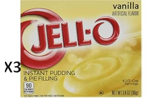 Jell-O Vanilla Instant Pudding & Pie Filling, 3.4 ounce (96g) (3 Packs)