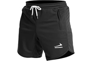 Rane Sports Herren Sportshorts, Laufenshort, Fitness-Training, Gymnastikshorts mit Reißverschlusstaschen