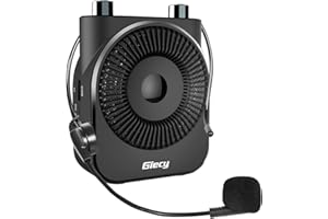 Giecy Amplificador de Voz Portátil con Micrófono, Batería Recargable 2600mAh, Sistema de Megafonía para Profesores, Guías Turísticos, Entrenadores, Instructores de Yoga