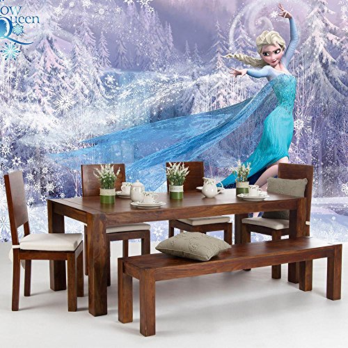 Vlies Fototapete PREMIUM PLUS Wand Foto Tapete Wand Bild Vliestapete – Eiskönigin Elsa Anna Vektorgrafik Disney Mädchen Kindertapete – no. 2766, Größe: 416 x 254cm Vlies - 9