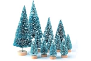 LATERN 28PCS Mini Nieve Frost Trees Bottle Brush Trees para Home Table Top Decoration and Holiday Party