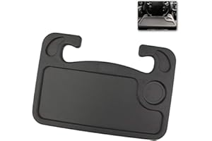 Ygapuzi Car Steering Wheel Desk Hook on Steering Wheel Tray, Portable Food Table Laptop and Desk for Drivers, Commuters, Truckers, Fits Most Vehicles (Black)