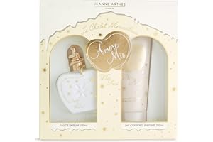 JEANNE ARTHES - Coffret cadeau pour Femme - Amore Mio White Pearl - Eau de Parfum 100 ml + Lait Corps 200 ml - Parfum Vanille Musc - Fabriqué et conditionné en France à Grasse
