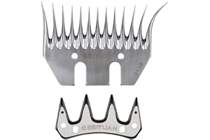 MasXirch 13 Curved Tooth Sheep Shear Clipper Replacement Blades for fit Oster, Lister, Heiniger Sheep Clippers, Detachable Animal Trimmer Shears for Grooming Goats Lambs Llamas Alpacas