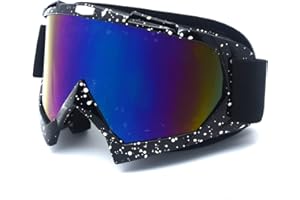 ARESVRGO Occhiali da Motocross,Occhiali da Sci Uomo Donna,Anti Uv,Antivento Antipolvere Anti Graffio,Maschera Cross con Morbida Schiuma e Cinghia Regolabile per Attività All'Aperto,Motociclismo,Sci (Bianco)