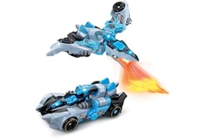 VTech - Switch & Go Dinos Fire, Dinosaure Sonore Steel, Le Super Ptérodactyle, Jouet 2 en 1 Transformable en Voiture de Course, Projections Lumineuses, Cadeau Enfant Dès 4 Ans - Contenu en Français