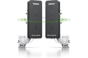 AdaLov CPE882 WiFi 6 Ponte Wireless Esterno, 2,4/5,8 GHz Bridge WiFi Punto-Punto, Porta Gigabit, MU-MIMO,Sicurezza WPA3-PSK, IP65 Impermeabile, Estensione Rete per Telecamera/Garage/Dependance/Fienile