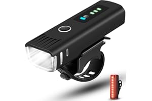 VIRTUDRILL LED Fahrradlicht Set, Fahrradlicht vorne und Rücklicht für Nachtfahrten, USB Wiederaufladbare, 5000 Lumen hohe Helligkeit Fahrradlampe, IPX5 WASSERDICHT Fahrrad Licht