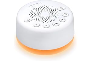 Easysleep Sound White Noise Machine with 25 Soothing Sounds and Night Lights with 32 Levels of Volume 5 Timers Memory Function for Adults Babies and Kids (White)