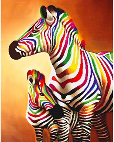 Diamond Painting , Janly® DIY 5D Rainbow Zebra Rhinestone Pasted Cross Stitch Kits Wall Decor Mosaic Embroidery