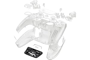 eXtremeRate Luna Rediseñado Completo Kit Carcasa con Botones Touchpad Joysticks Compatible con ps5 BDM-030/040/050 Control Placa Frontal Cubierta Trasera Compatible con ps5 Mando(Brilla en Oscuridad)
