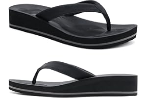 COFACE Infradito Donna Eleganti Sandali in Pelle Moda Infradito con Zeppa Alta per Estate Mare Spiaggia e Piscina