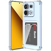 Shock Absorbing Transparent Silicone Case with Card Holder Compatible with Xiaomi Redmi Note 13 Pro 5G Cover