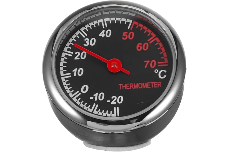 GLEAVI Car Thermometer Mini Mechanical Dashboard Luminous Thermometer with Backlit Function and Adhesive for Easy Installation in Vehicles