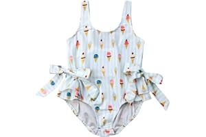 Geagodelia Costume da Bagno Intero Neonata Bambina 0-7 Anni Smanicato Stampati Cartoon Carino Bikini Bimba Multicolori