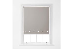 A.UNIQUE HOME A.Unique Stylish Home Trimmable Square Eyelet Roller Window Blind in a Variety of Colours and Sizes - 6FT - Grey - 180cm (W) x 170cm (L) | 70.8" (W) x 66.9" (L)