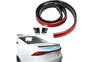 GEARZAAR Alerón trasero para coche, 1,5 m, 3D, color negro brillante