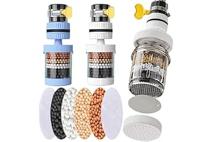 TOPXIAOBAO Faucet Tap Water Filter Activated Carbon Clean Purifier Cartridge Water Tap Kitchen Remove Fluorinated Chlorine Heavy Metal Activated Carbon Water Filter (White/Blue)