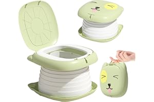 BORDEAG Sedile Vasino Portatile per Bambini, Sedile Portatile Vasino per Bambini, Vasino da Viaggio per Esterni, Sedia da Toilette Pieghevole, Addestramento Sedile WC Pieghevole per Bambini (Green)