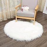 Highpot Solid Modern Carpet (White, Faux Wool, 60 cm/23.6")
