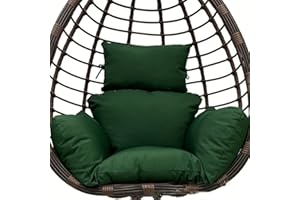 ‎TIELAG Hängesessel Kissen Outdoor, Wasserdicht Polster Hängekorb, Auflage für Polyrattan/Rattan Hängeschaukel, Schaukel Korb, Nur Schaukelkissen, Dunkelgrün