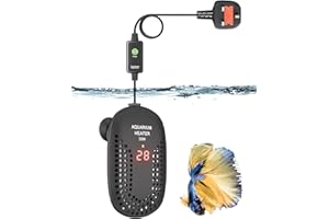 QIANSHOUYAN DoRight 50W Submersible Aquarium Heater 50L Digital Fish Tank Heater with Thermometer Intelligent LED Temperature Display, Over-Temperature Protection, External Temp Controller, Thermostat for Betta